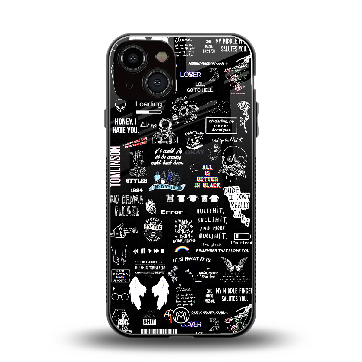 all is better in black back phone cover | glass case for iphone 13