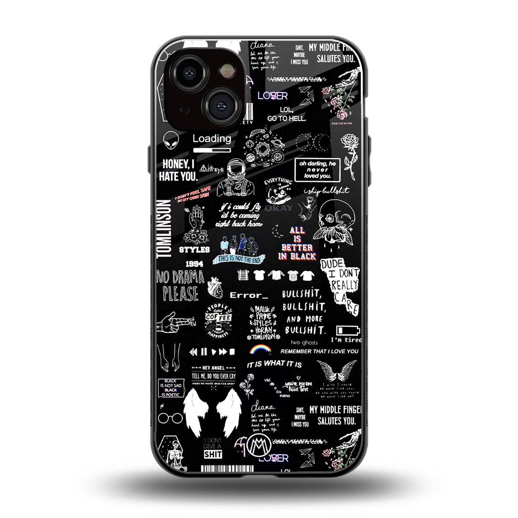 all is better in black back phone cover | glass case for iphone 15 plus