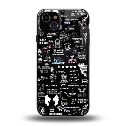 all is better in black back phone cover | glass case for iphone 15 plus