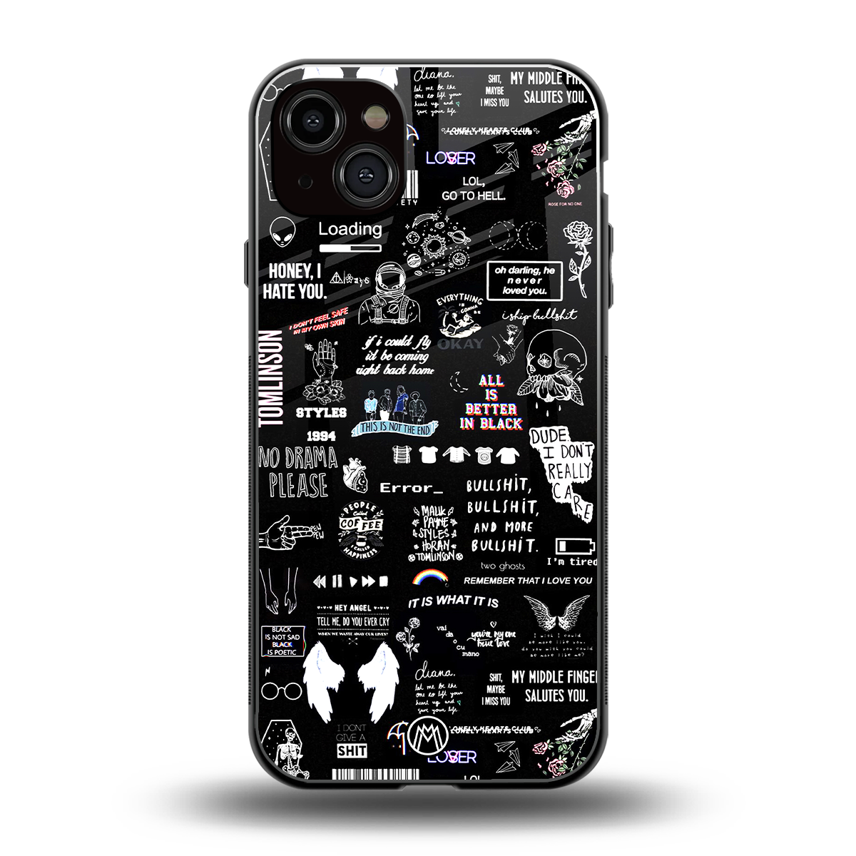 all is better in black back phone cover | glass case for iphone 14 plus