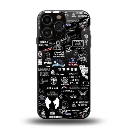 all is better in black back phone cover | glass case for iphone 14 pro max