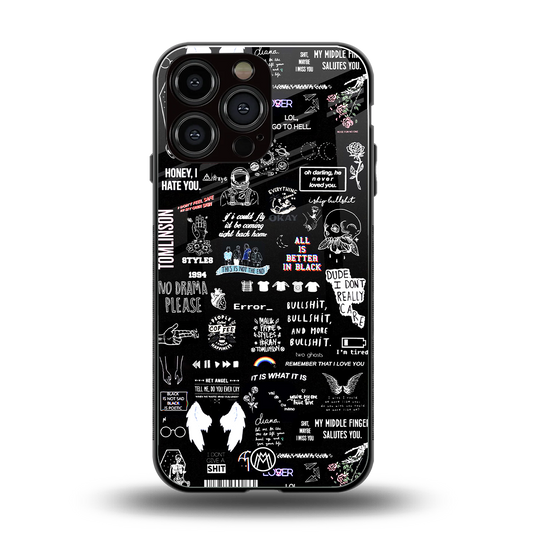all is better in black back phone cover | glass case for iphone 14 pro max