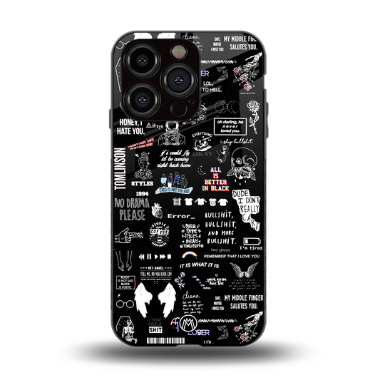 all is better in black back phone cover | glass case for iphone 15 pro