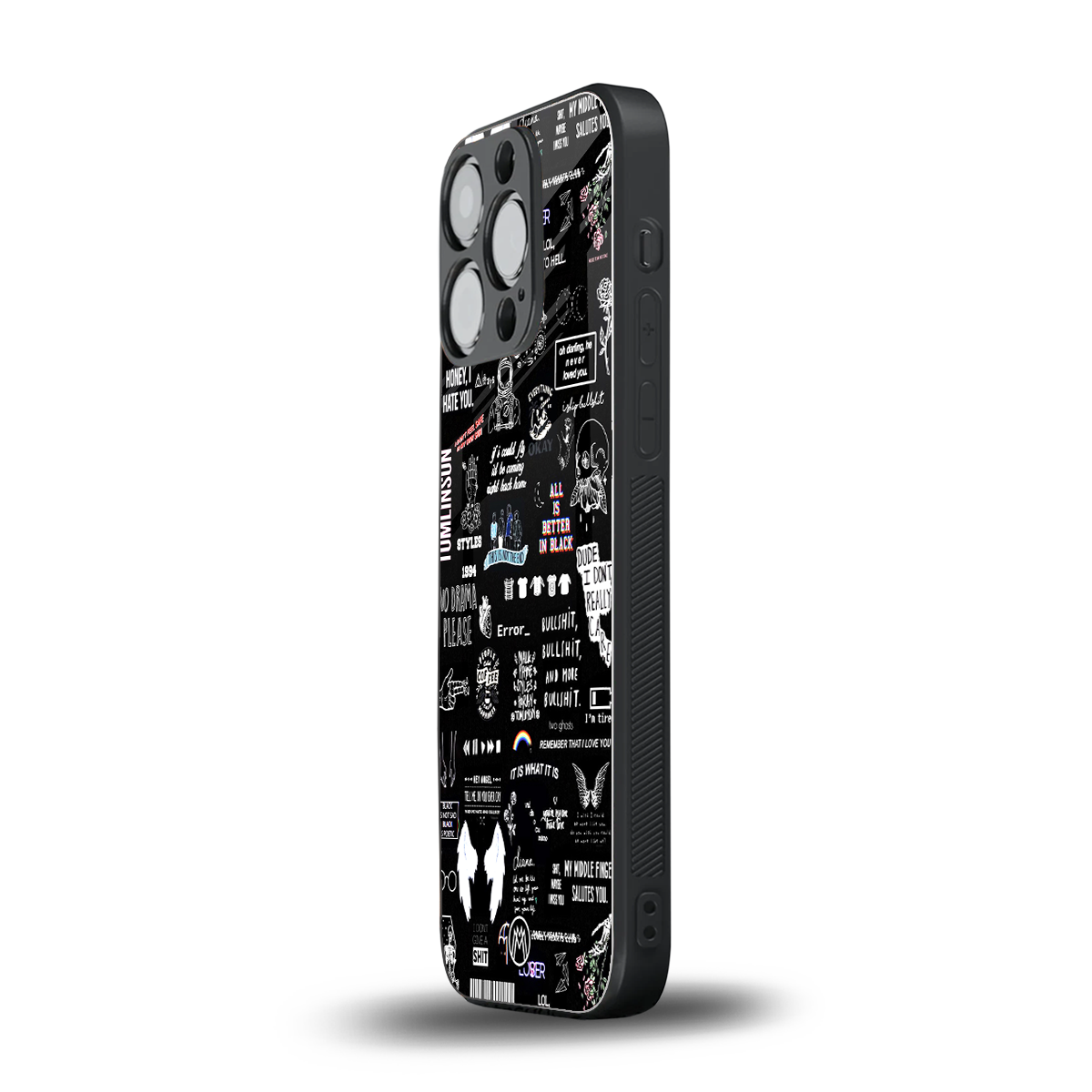 all is better in black back phone cover | glass case for iphone 15 pro