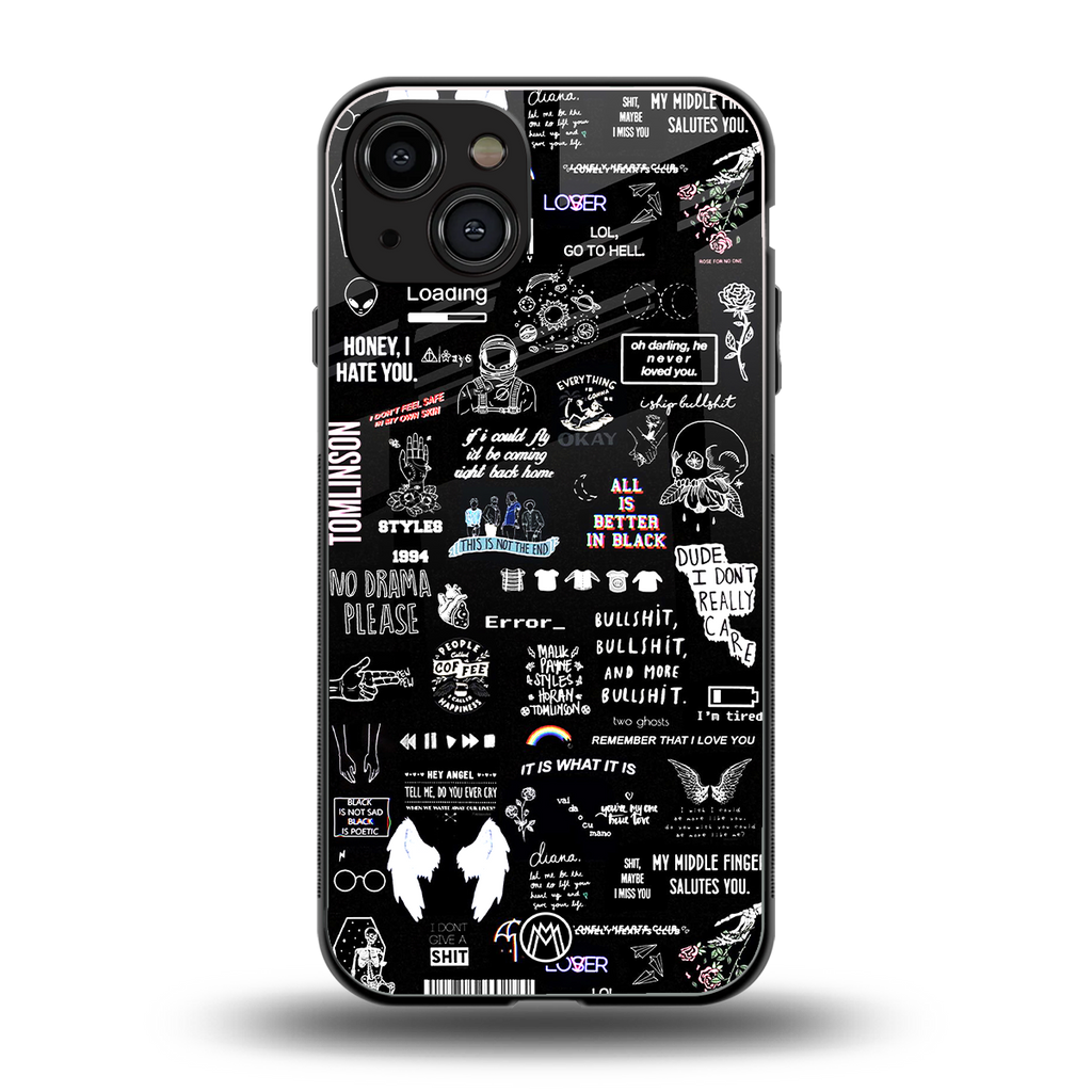 all is better in black back phone cover | glass case for iphone 15