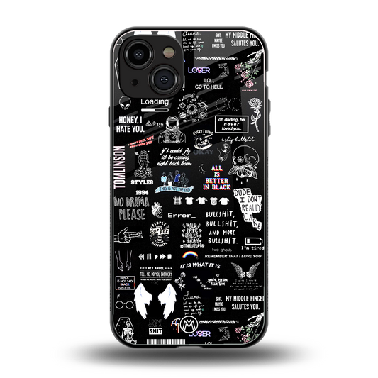 all is better in black back phone cover | glass case for iphone 15