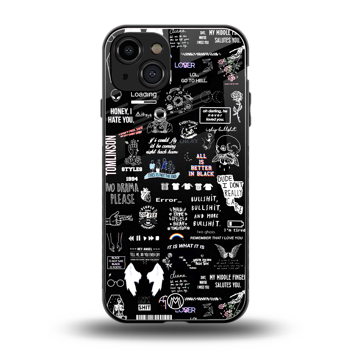 all is better in black back phone cover | glass case for iphone 14