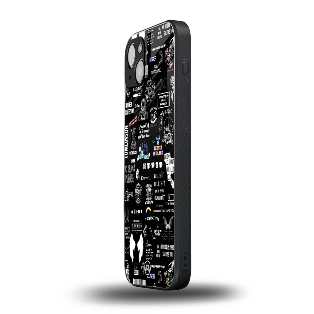 all is better in black back phone cover | glass case for iphone 15