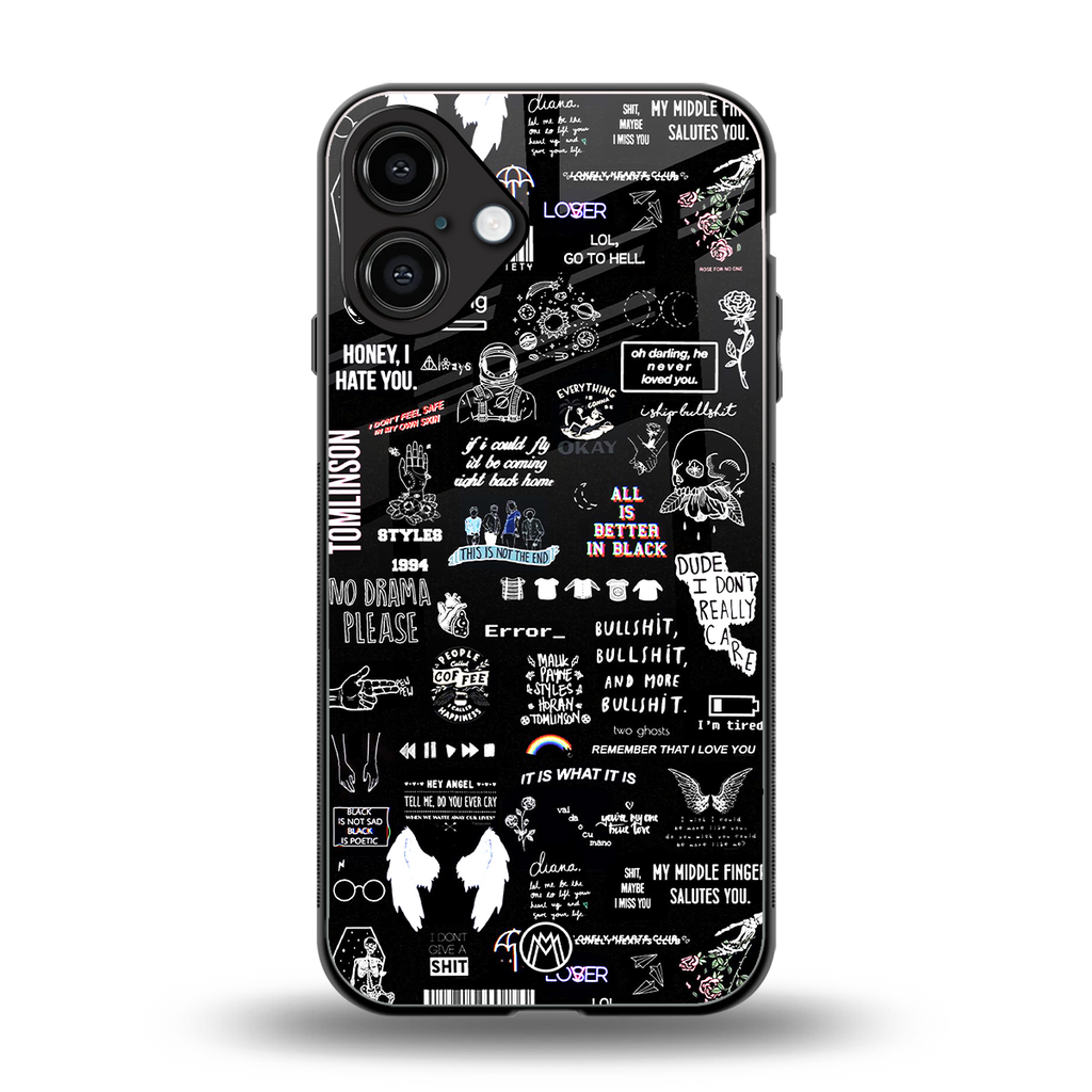 all is better in black back phone cover | glass case for iphone 16 plus