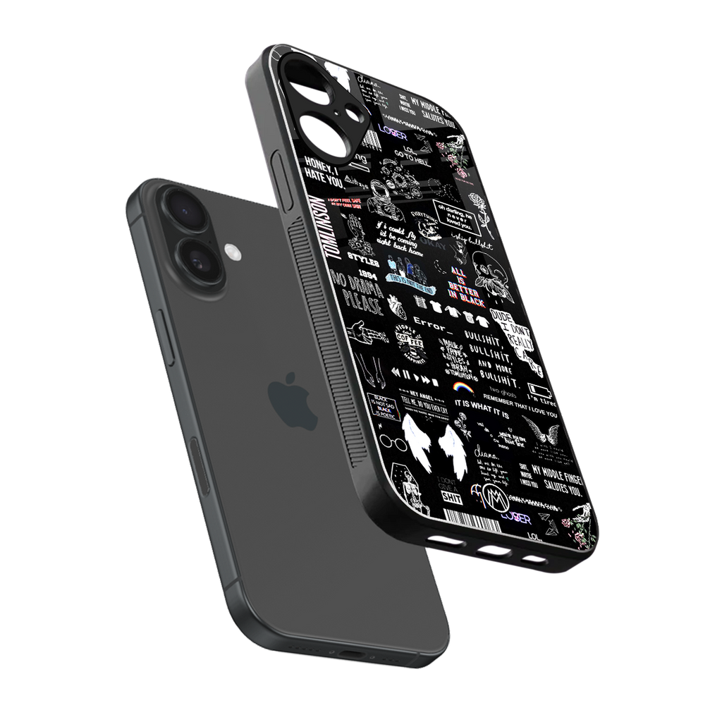 all is better in black back phone cover | glass case for iphone 16 plus