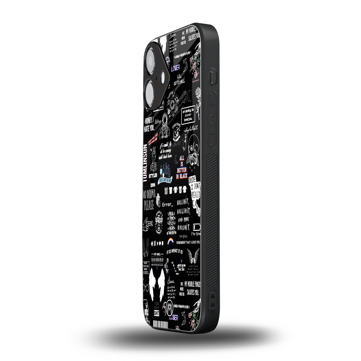 all is better in black back phone cover | glass case for iphone 16 plus