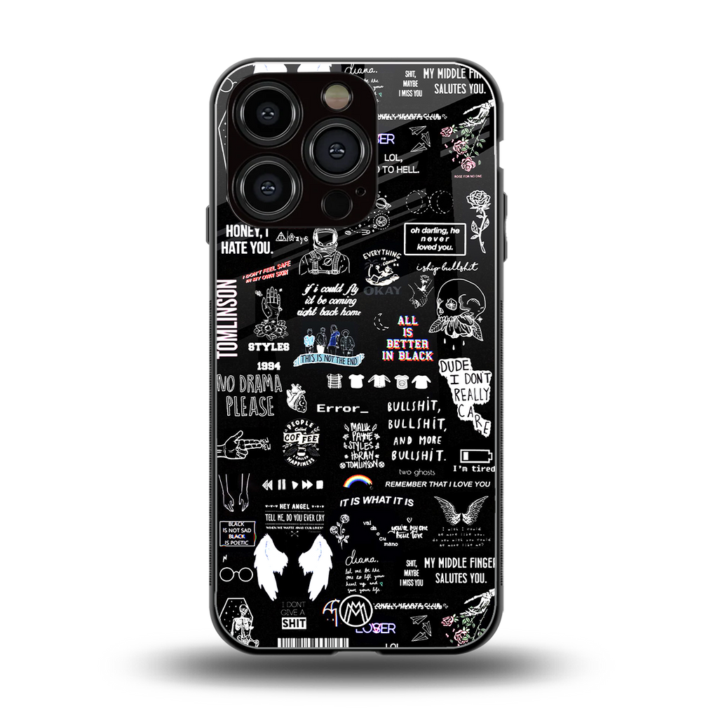 all is better in black back phone cover | glass case for iphone 16 pro