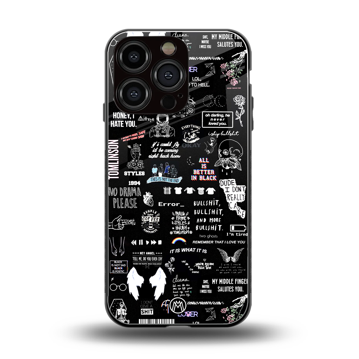 all is better in black back phone cover | glass case for iphone 16 pro