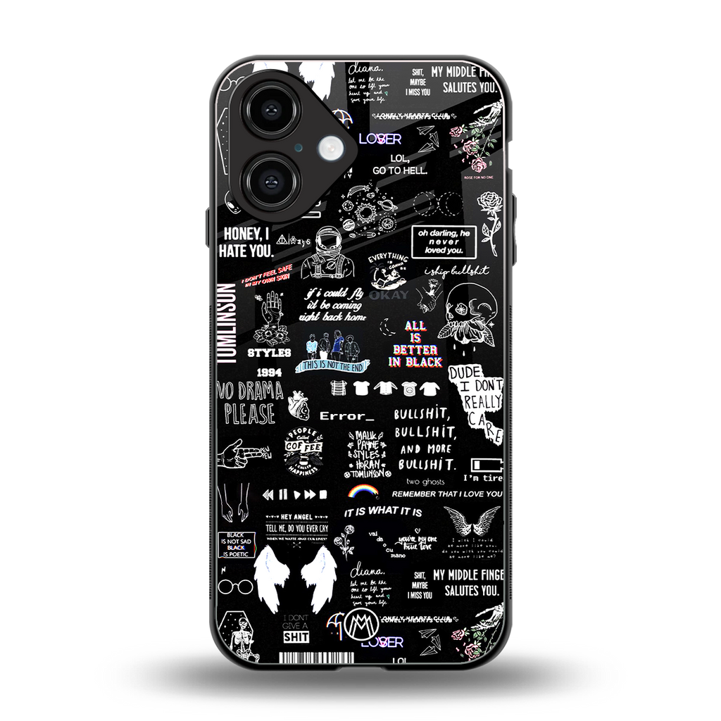 all is better in black back phone cover | glass case for iphone 16