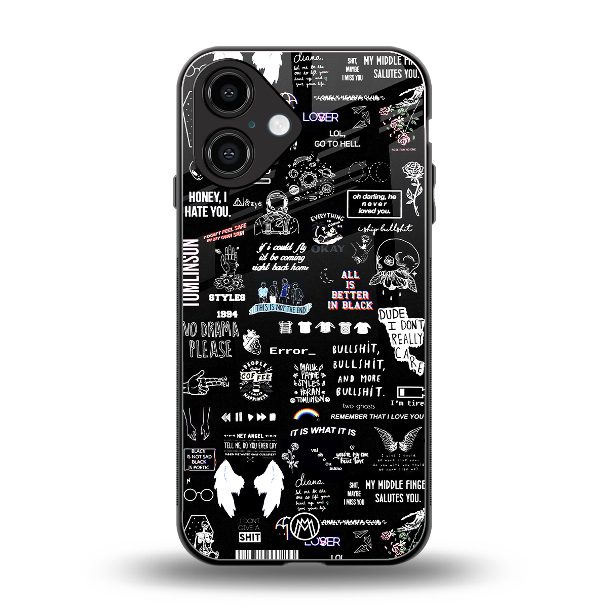 all is better in black back phone cover | glass case for iphone 16