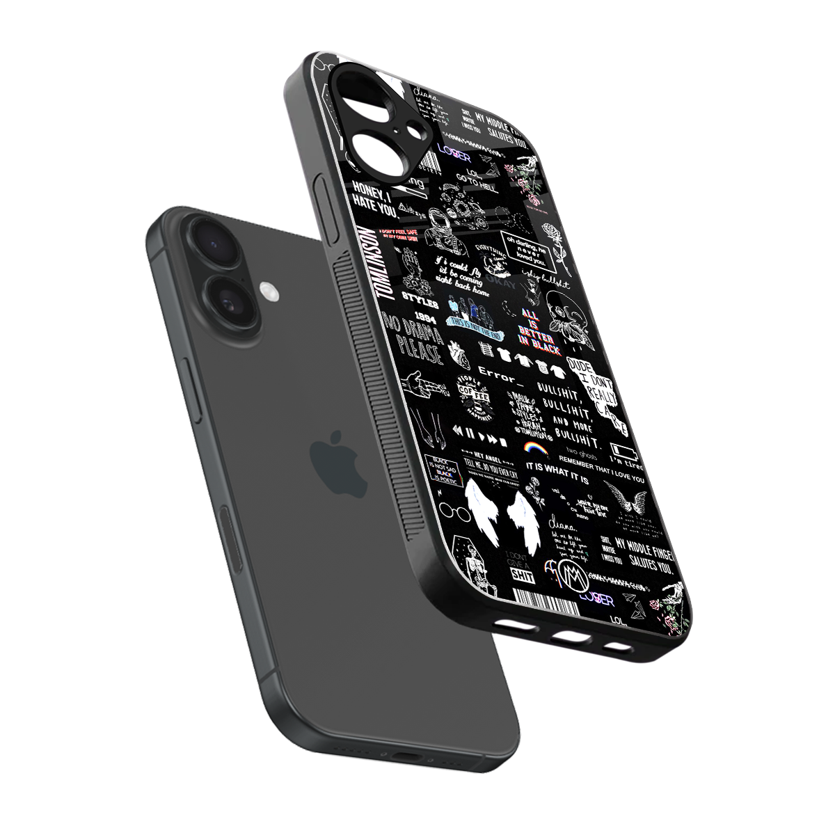 all is better in black back phone cover | glass case for iphone 16