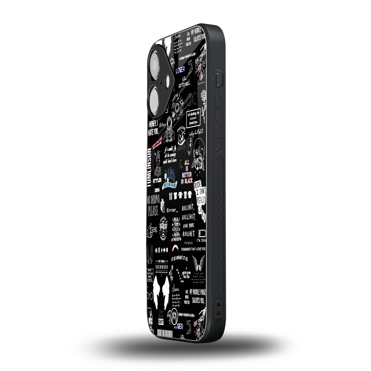 all is better in black back phone cover | glass case for iphone 16