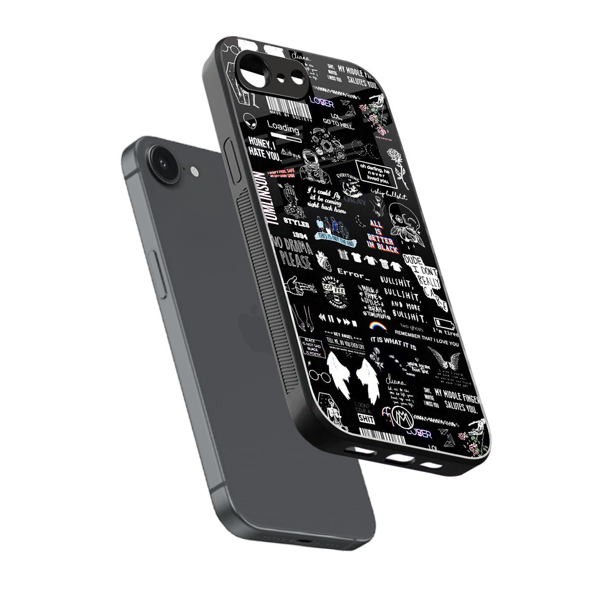 all is better in black back phone cover | glass case for iphone 16e