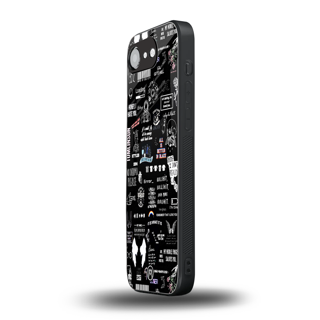 all is better in black back phone cover | glass case for iphone 16e