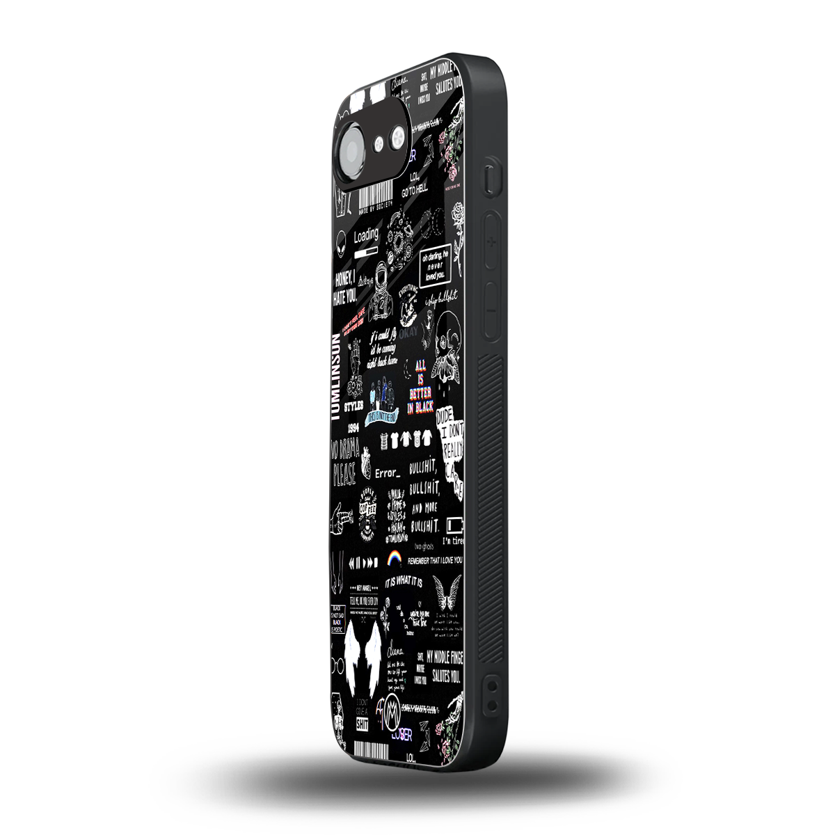 all is better in black back phone cover | glass case for iphone 16e