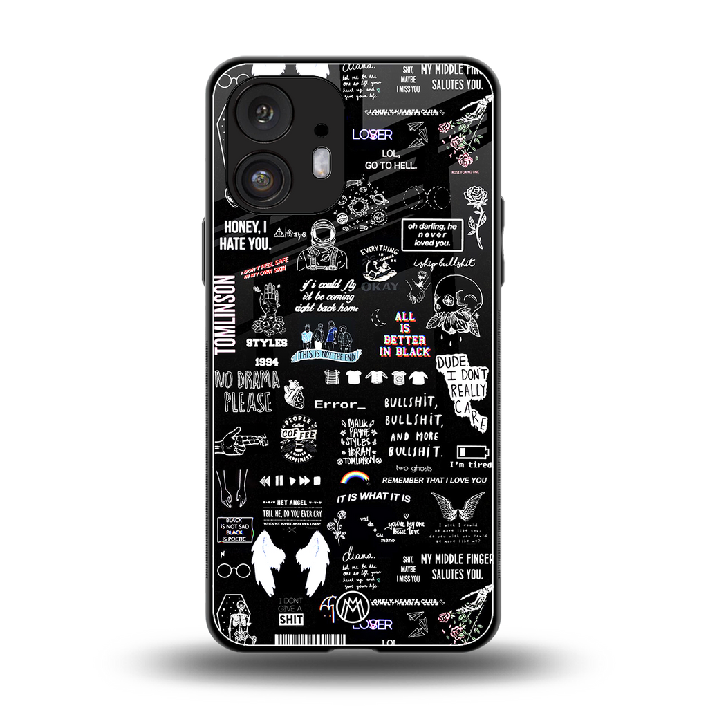 all is better in black back phone cover | glass case for nothing phone 2