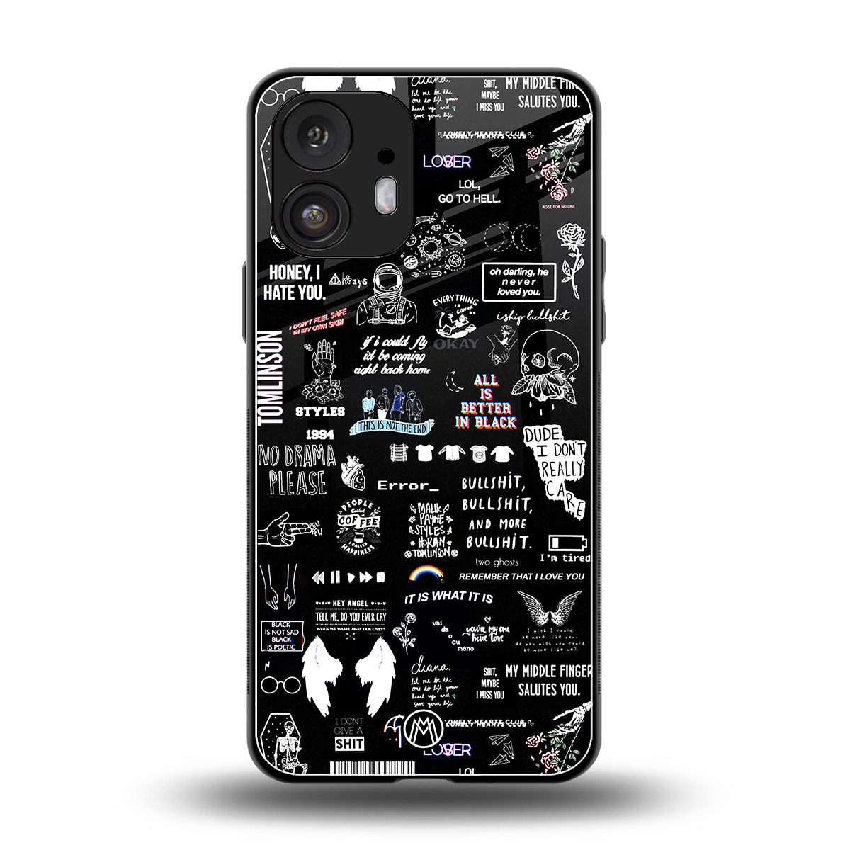 all is better in black back phone cover | glass case for nothing phone 2