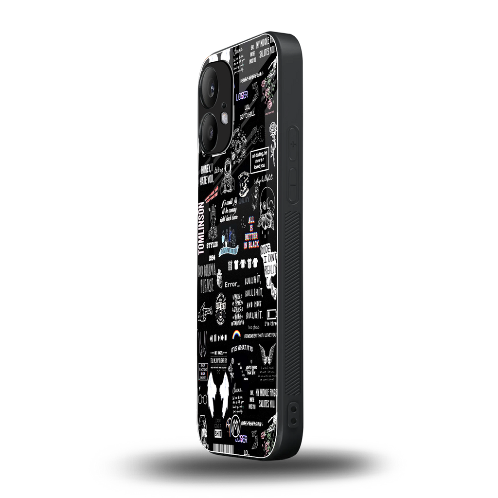 all is better in black back phone cover | glass case for nothing phone 2