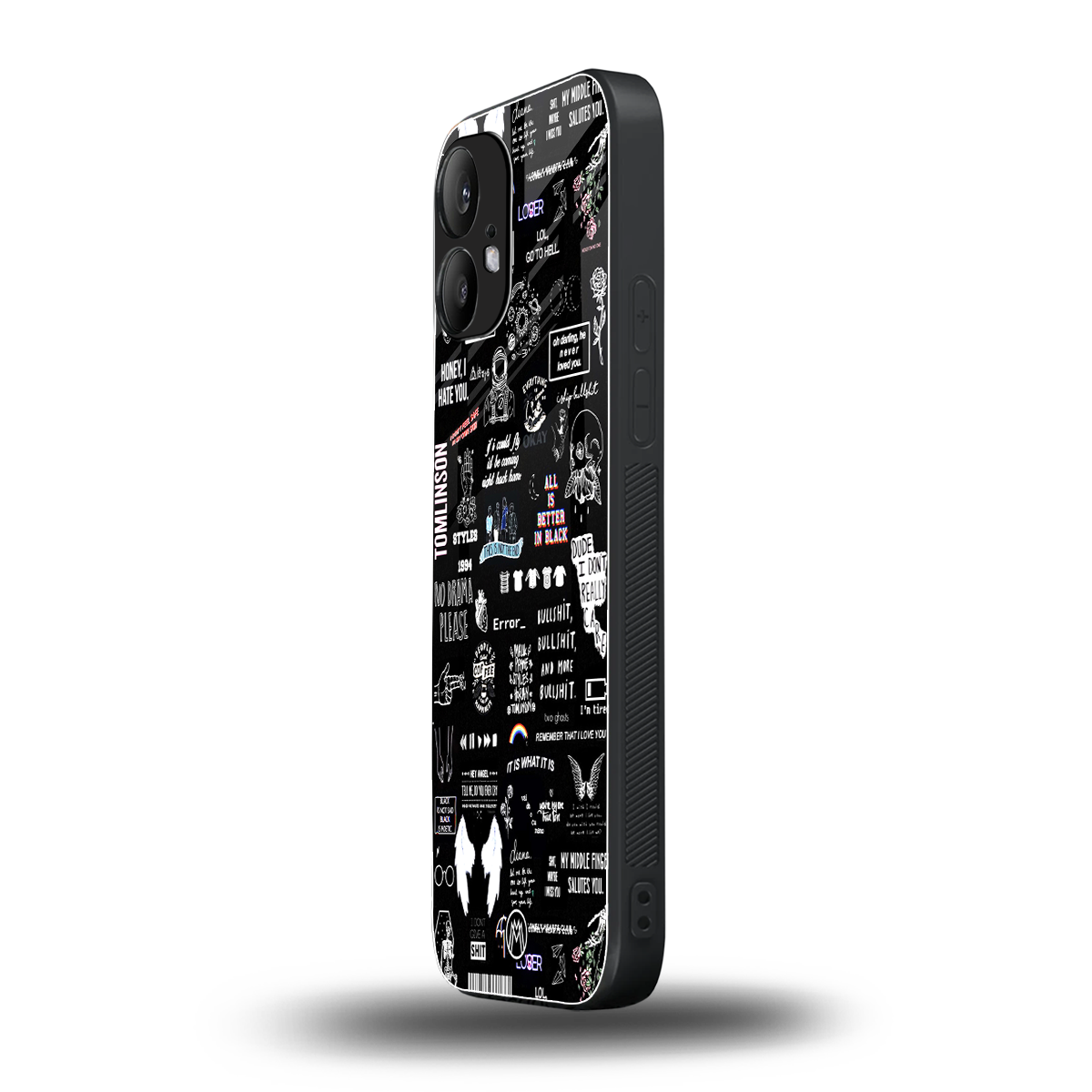all is better in black back phone cover | glass case for nothing phone 2