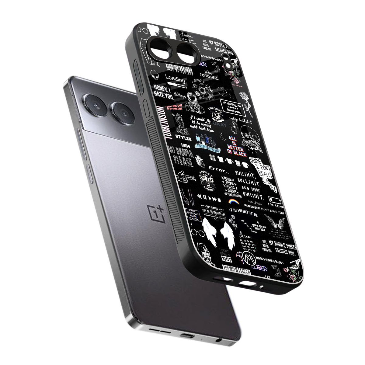 all is better in black back phone cover | glass case for oneplus nord 4