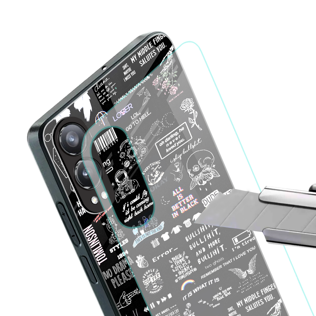all is better in black back phone cover | glass case for oneplus nord ce 4 lite