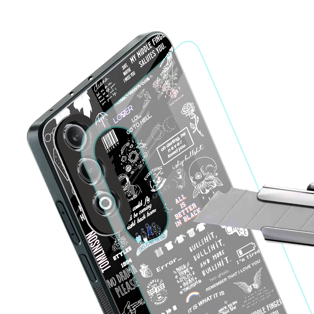 all is better in black back phone cover | glass case for oneplus nord ce 4