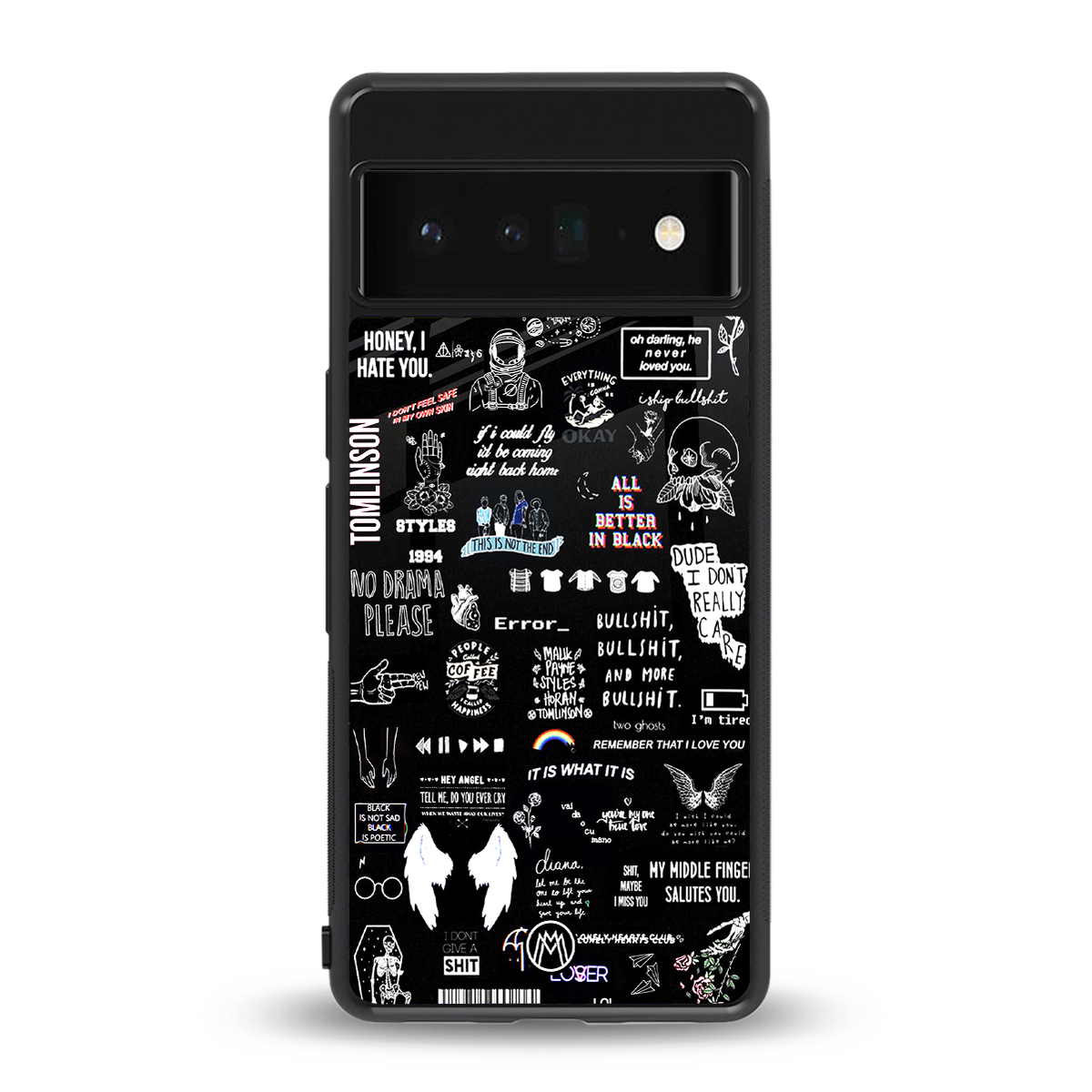 all is better in black back phone cover | glass case for google pixel 6 pro