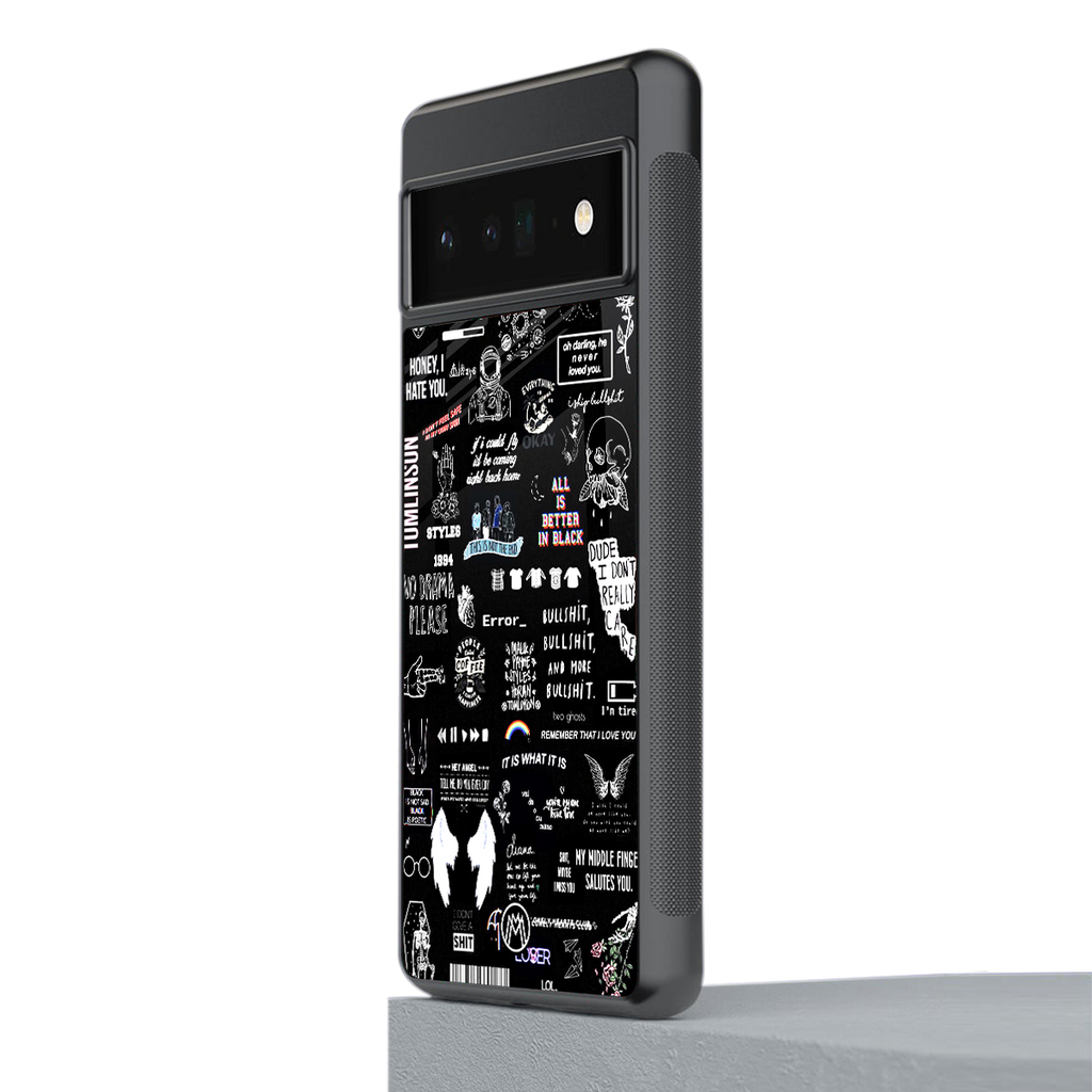 all is better in black back phone cover | glass case for google pixel 6 pro