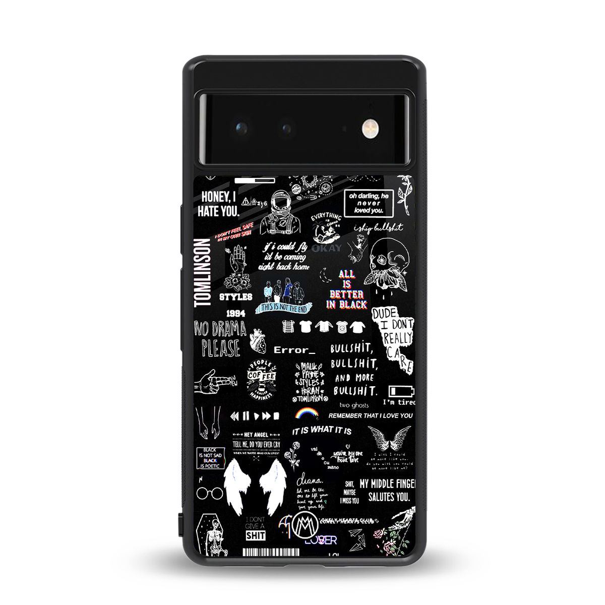 all is better in black back phone cover | glass case for Google Pixel 6A