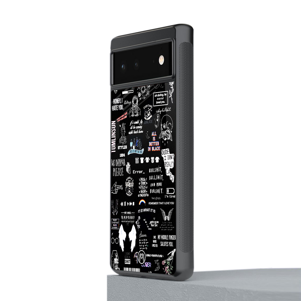 all is better in black back phone cover | glass case for google pixel 6