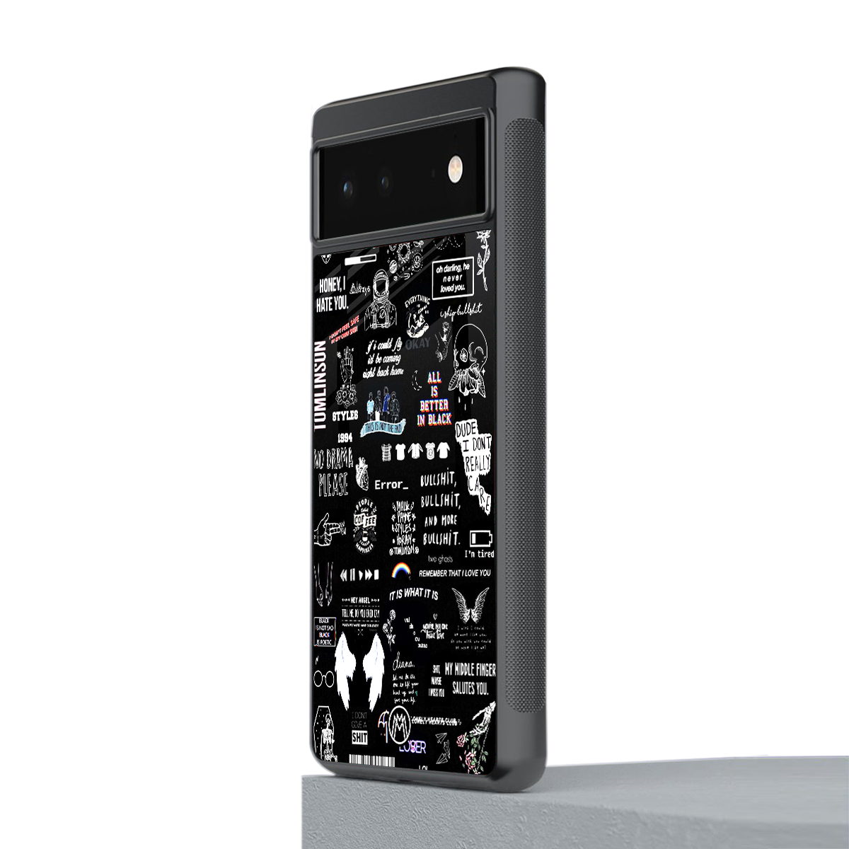 all is better in black back phone cover | glass case for Google Pixel 6A