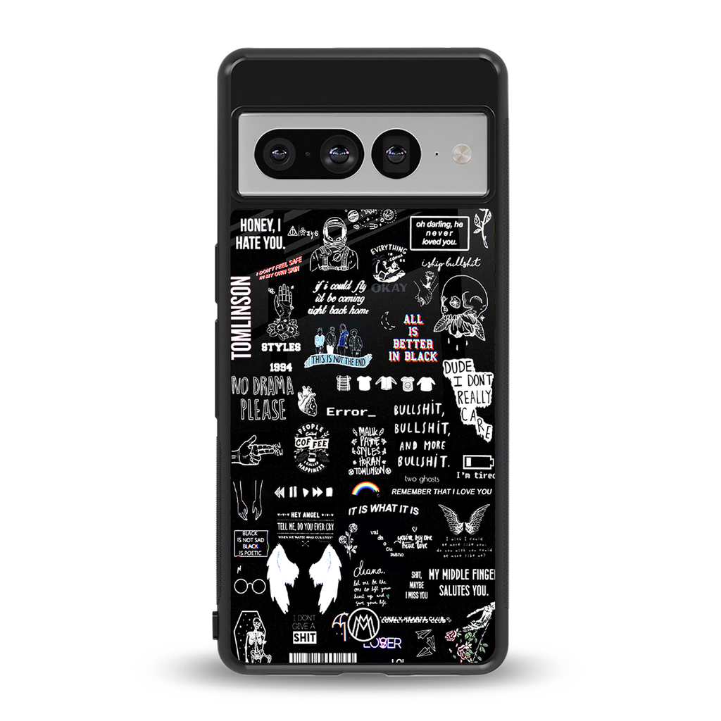 all is better in black back phone cover | glass case for google pixel 7 pro