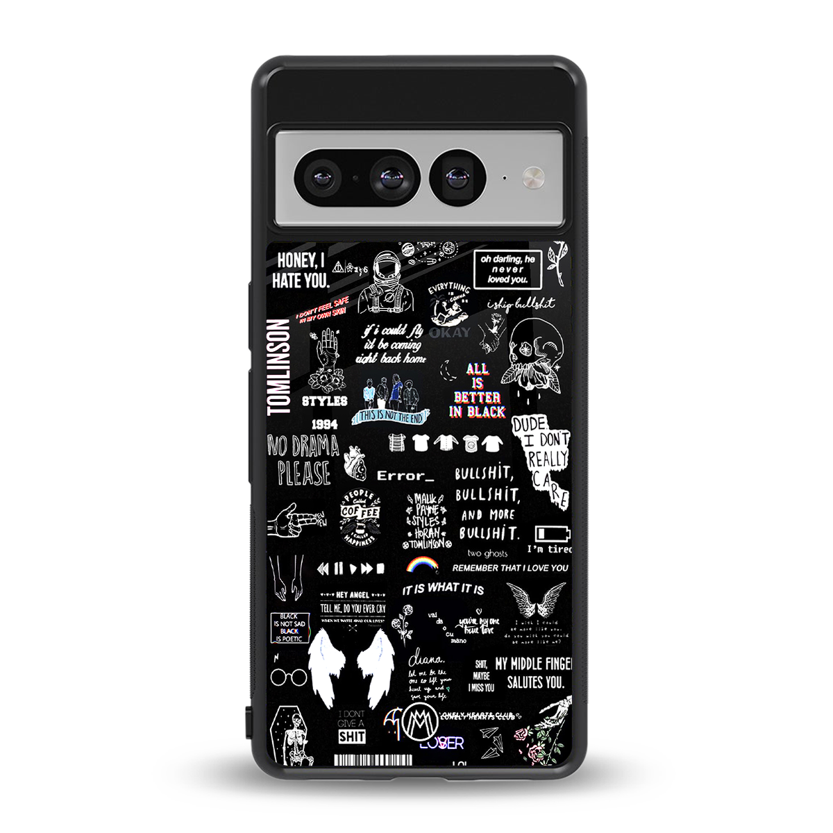 all is better in black back phone cover | glass case for google pixel 7 pro