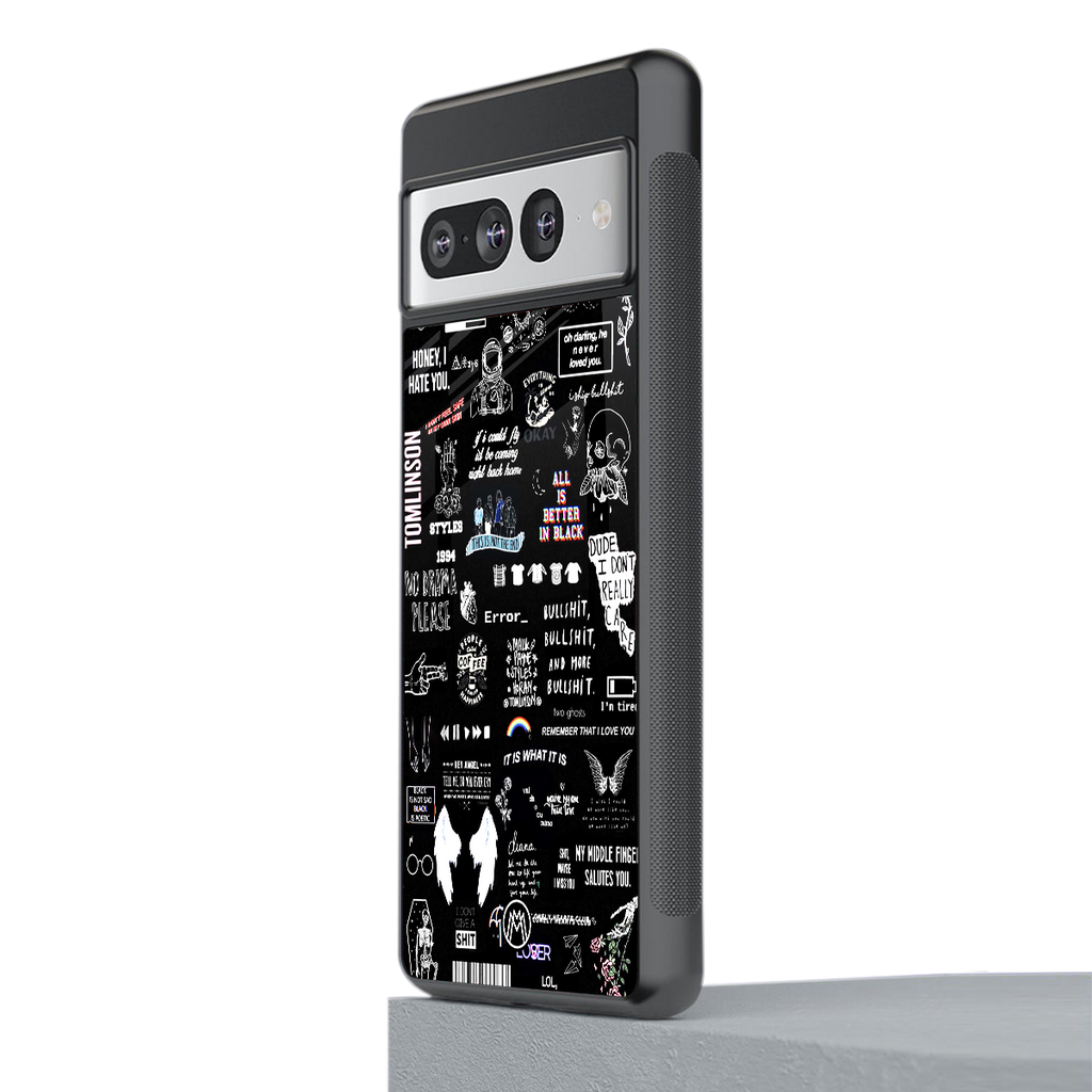 all is better in black back phone cover | glass case for google pixel 7 pro