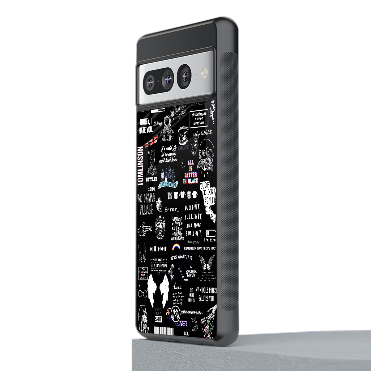 all is better in black back phone cover | glass case for google pixel 7 pro