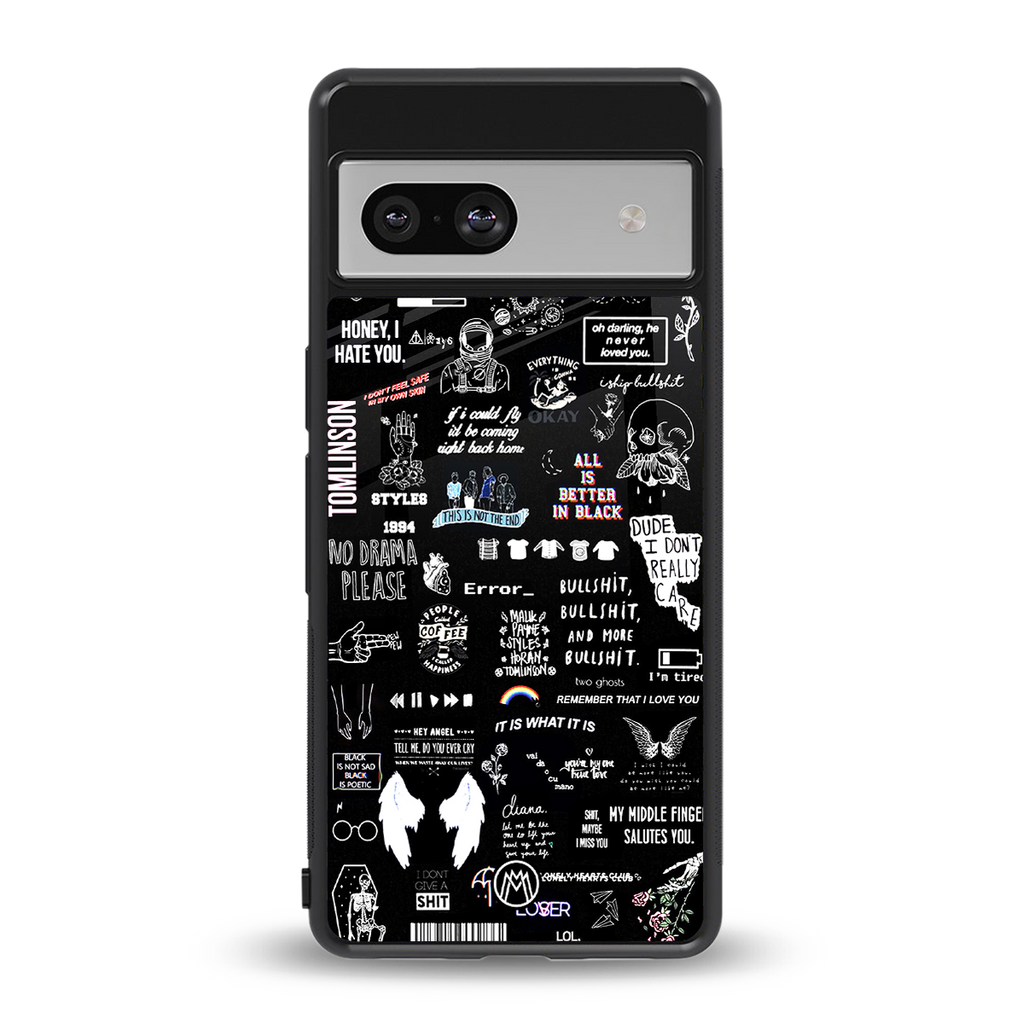 all is better in black back phone cover | glass case for Google Pixel 7A