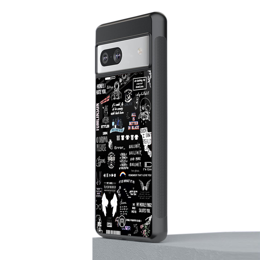 all is better in black back phone cover | glass case for Google Pixel 7