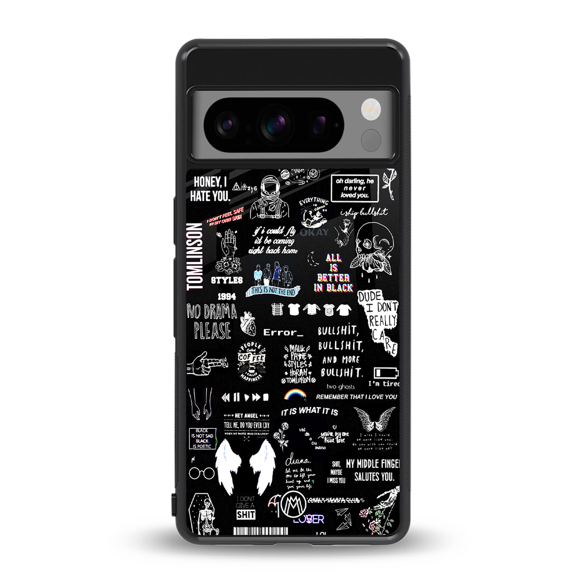 all is better in black back phone cover | glass case for google pixel 8 pro