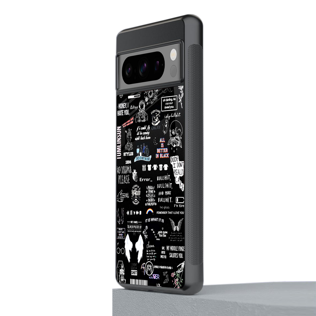 all is better in black back phone cover | glass case for google pixel 8 pro