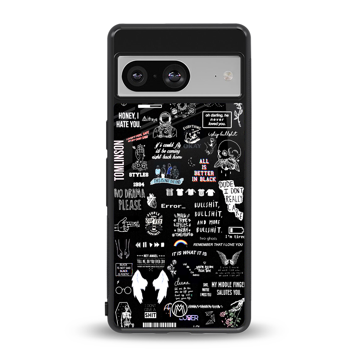 all is better in black back phone cover | glass case for Google Pixel 8