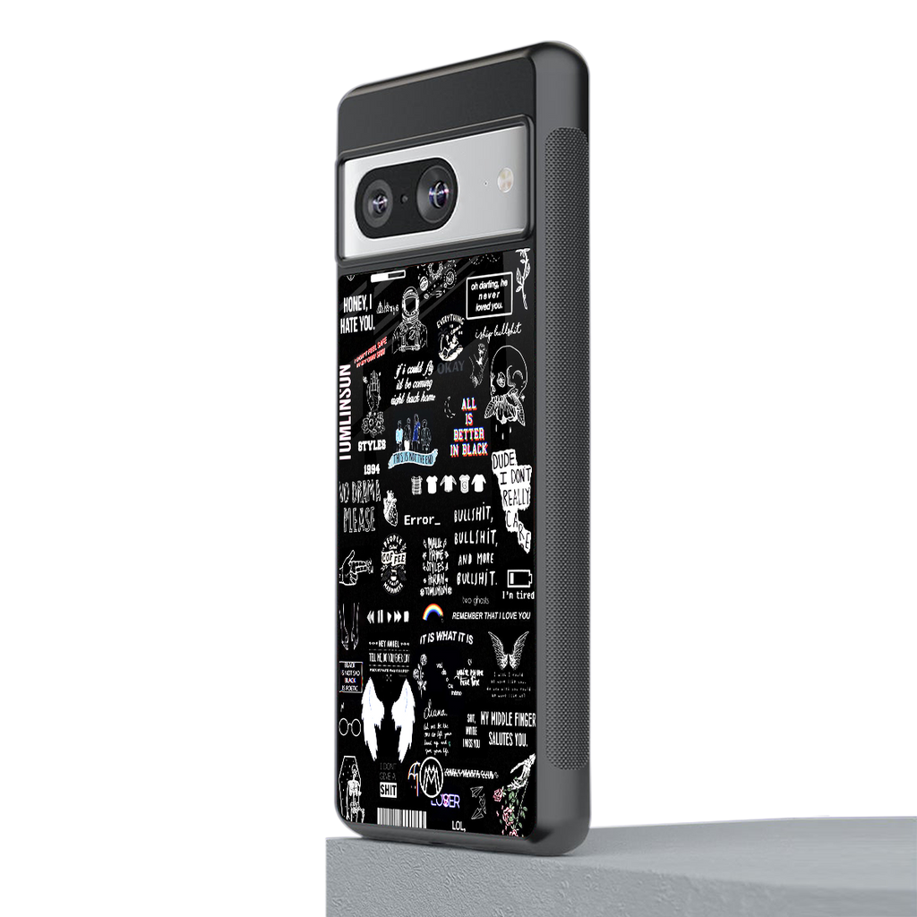 all is better in black back phone cover | glass case for Google Pixel 8
