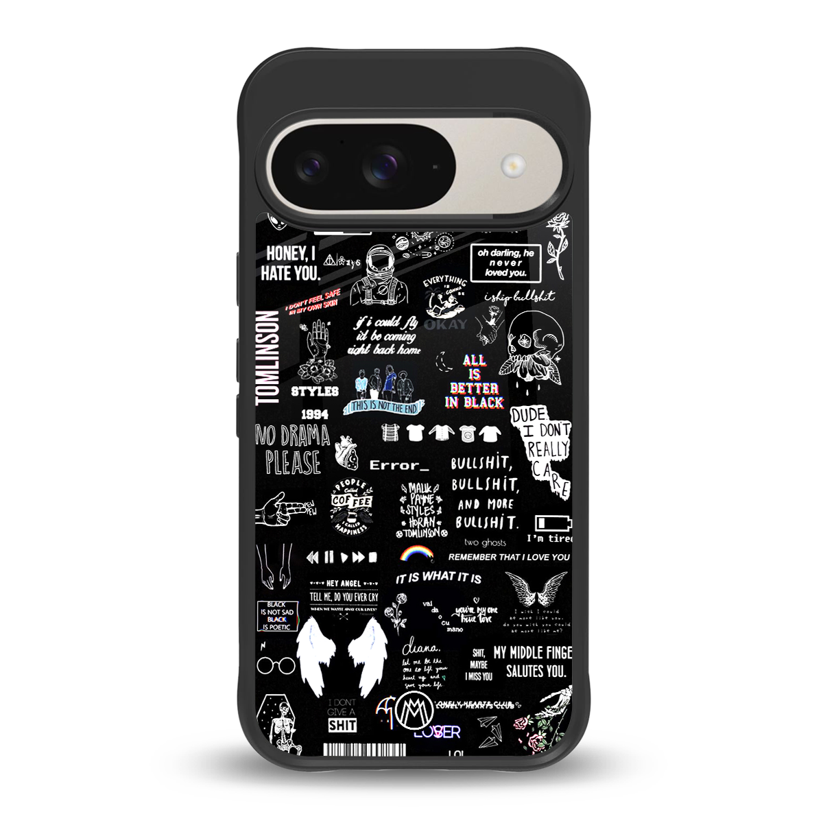 all is better in black back phone cover | glass case for google pixel 9