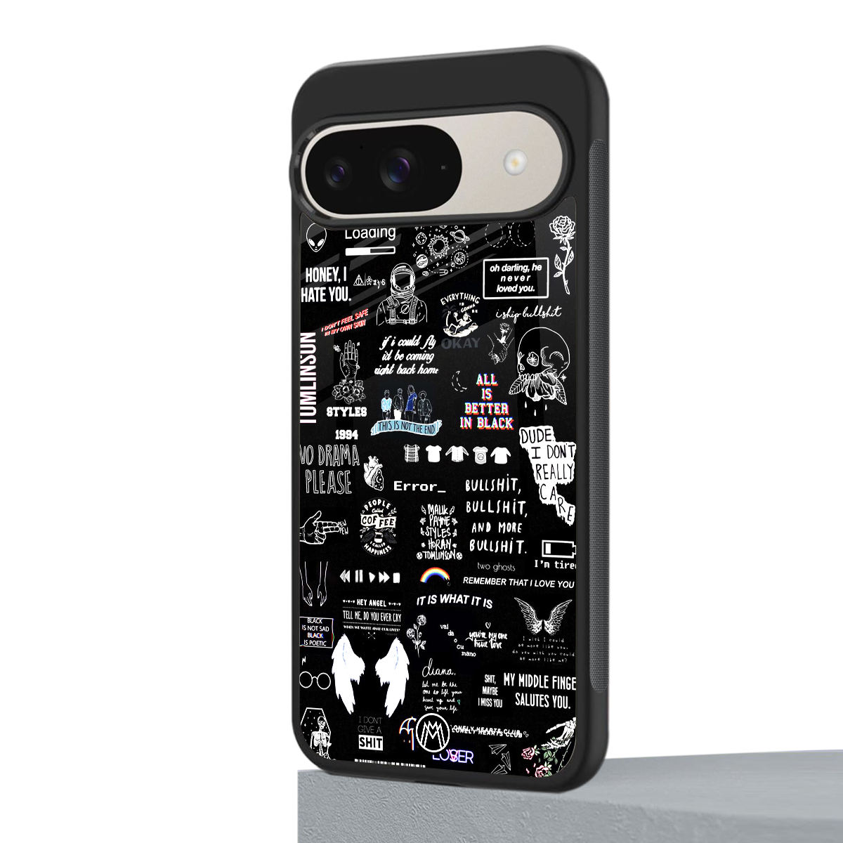 all is better in black back phone cover | glass case for google pixel 9