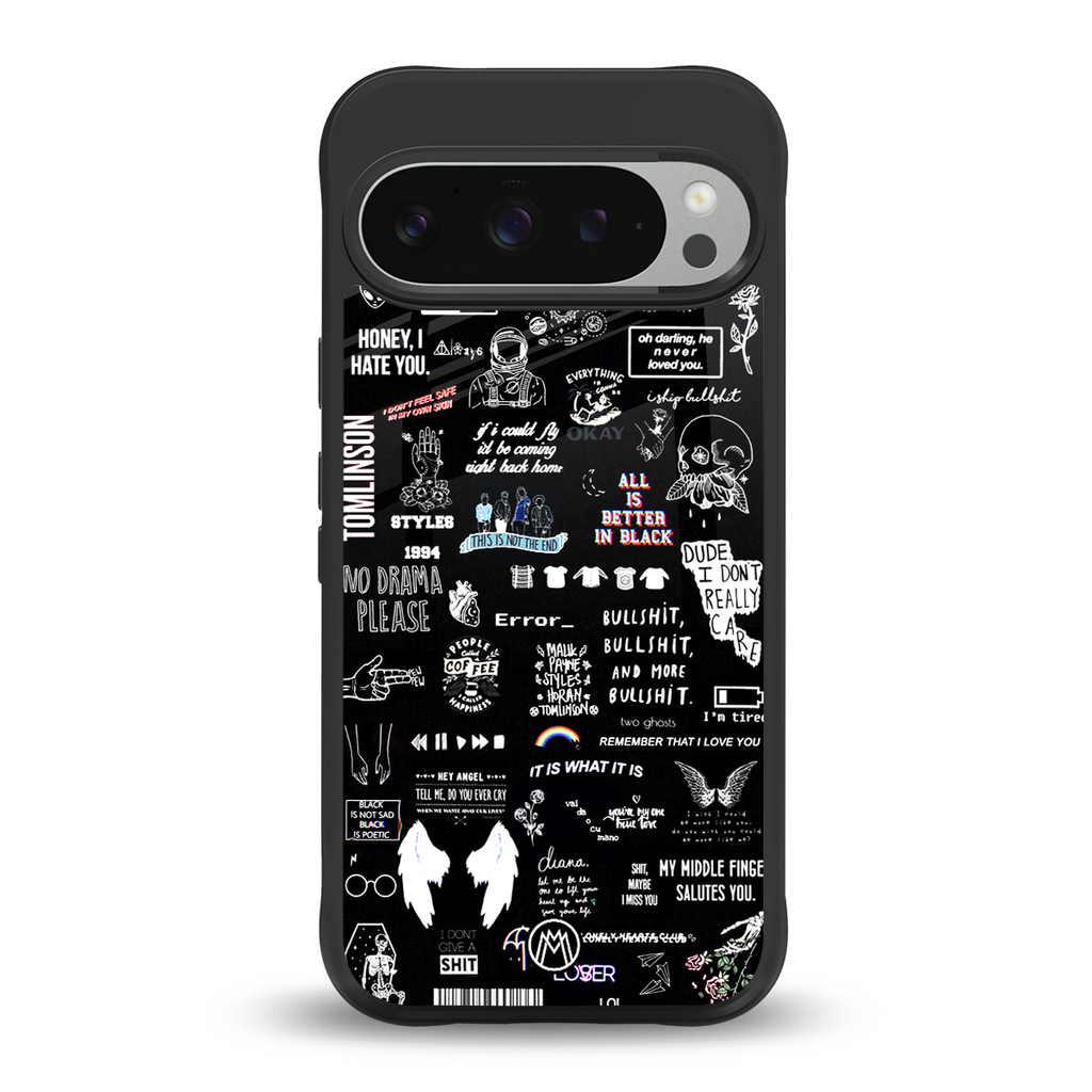 all is better in black back phone cover | glass case for google pixel 9 pro xl