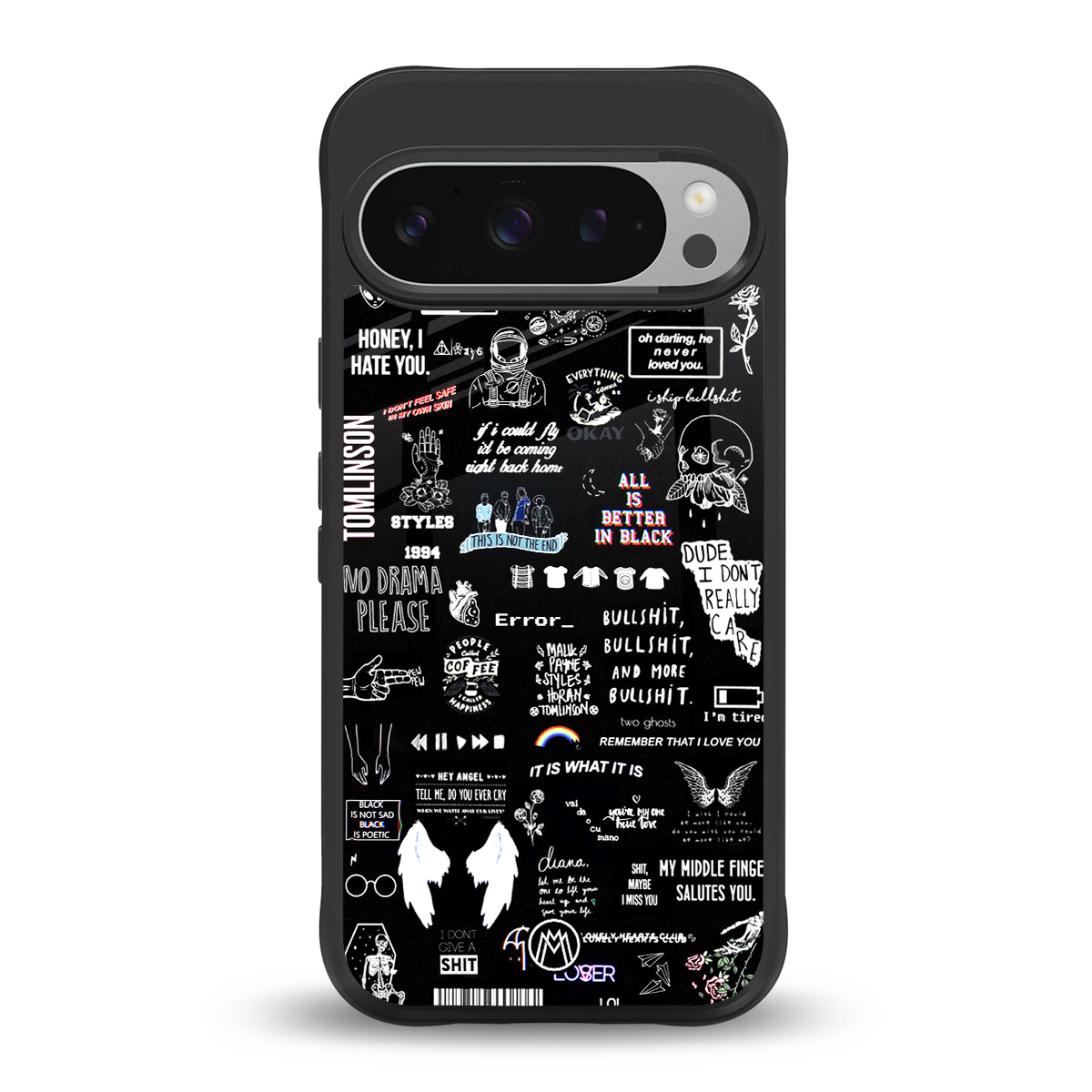 all is better in black back phone cover | glass case for google pixel 9 pro xl